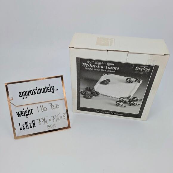 Holiday Birds Resin Tic-Tac-Toe Game Cardinals Chickadees Christmas Winter Fun - Picture 15 of 15